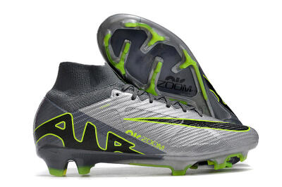 Nike Air Zoom Mercurial Superfly 9 Elite FG High-Tops Football Boots - Grey/Silver/Black/Green