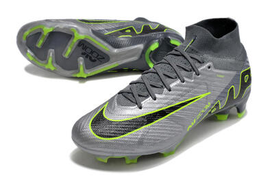Nike Air Zoom Mercurial Superfly 9 Elite FG High-Tops Football Boots - Grey/Silver/Black/Green