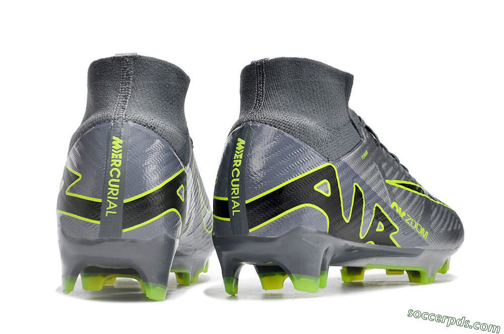 Nike Air Zoom Mercurial Superfly 9 Elite FG High-Tops Football Boots - Grey/Silver/Black/Green 6