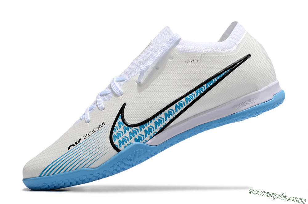Nike Air Zoom Mercurial Vapor 15 Elite IC Low-Tops Football Shoes - White/Blue/Black 5