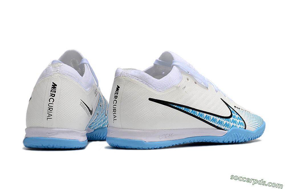 Nike Air Zoom Mercurial Vapor 15 Elite IC Low-Tops Football Shoes - White/Blue/Black 6
