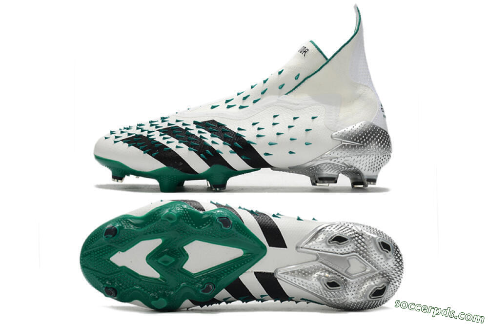 Adidas Predator Freak+ FG High-Tops Football Boots - White/Black/Green 0