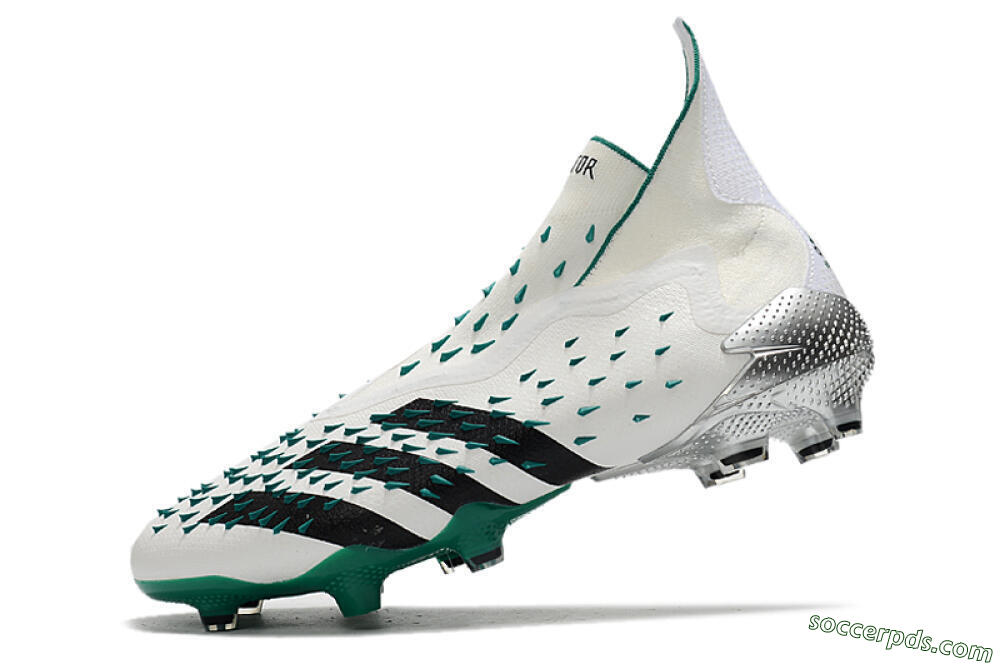 Adidas Predator Freak+ FG High-Tops Football Boots - White/Black/Green 5