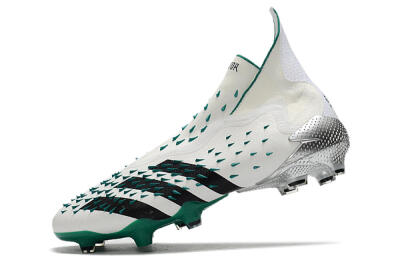 Adidas Predator Freak+ FG High-Tops Football Boots - White/Black/Green