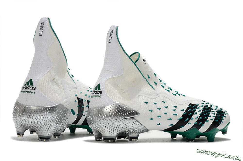 Adidas Predator Freak+ FG High-Tops Football Boots - White/Black/Green 6