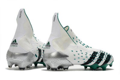 Adidas Predator Freak+ FG High-Tops Football Boots - White/Black/Green