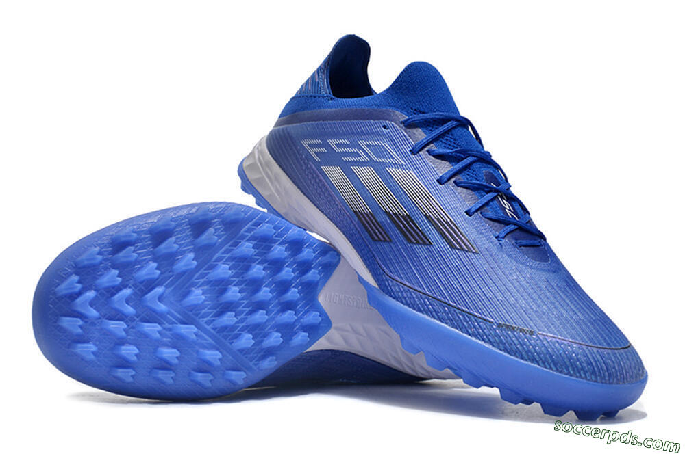 Adidas F50 Adizero TF Low-Tops Football Shoes - Blue/Silver/Black 3