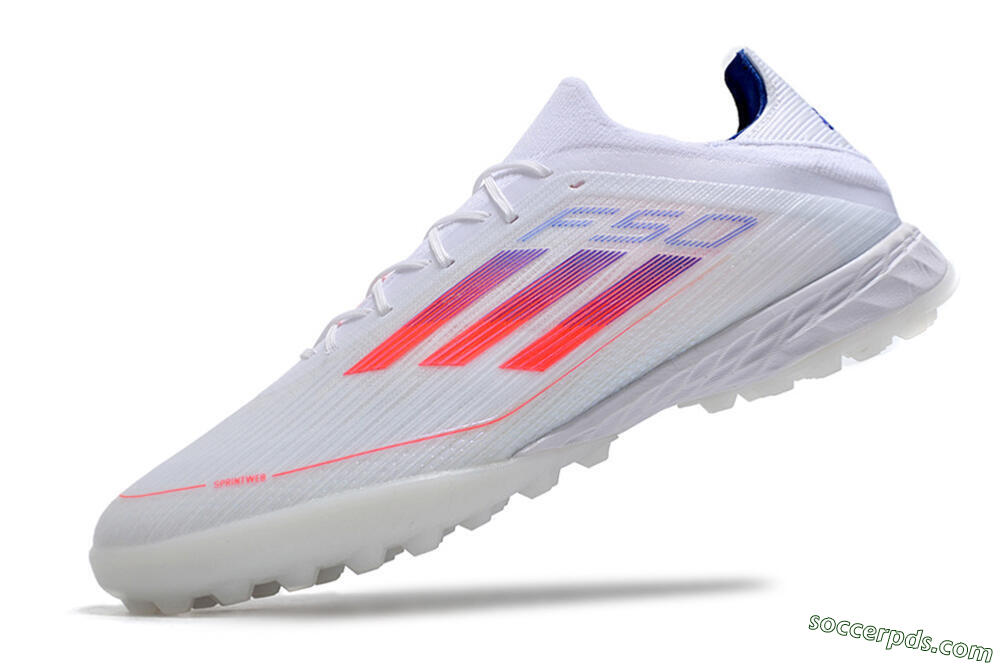Adidas F50 Adizero TF Low-Tops Football Shoes - White/Red/Blue 5