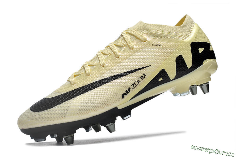 Nike Air Zoom Mercurial Vapor 15 Elite SG Low-Tops Football Boots - Beige/Black 5