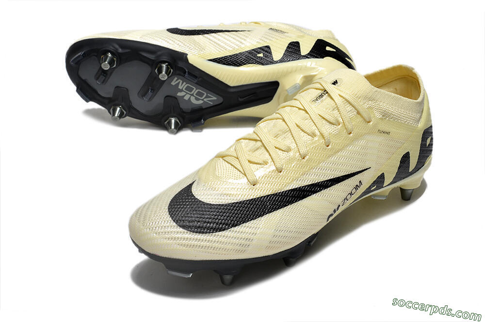 Nike Air Zoom Mercurial Vapor 15 Elite SG Low-Tops Football Boots - Beige/Black 3