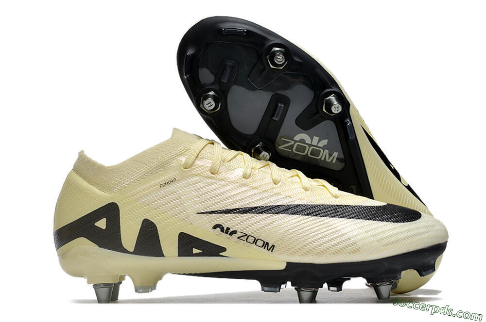 Nike Air Zoom Mercurial Vapor 15 Elite SG Low-Tops Football Boots - Beige/Black 1