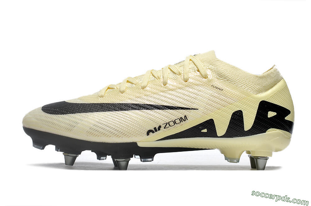 Nike Air Zoom Mercurial Vapor 15 Elite SG Low-Tops Football Boots - Beige/Black 2