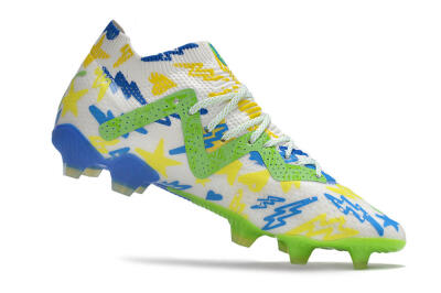 Puma Future Ultimate DNA FG Low-Tops Football Boots - White/Blue/Yellow/Green