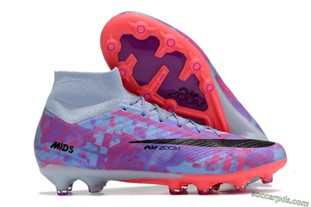 Nike Air Zoom Mercurial Superfly 9 Elite AG High-Tops Football Boots - Blue/Purple/Pink 1