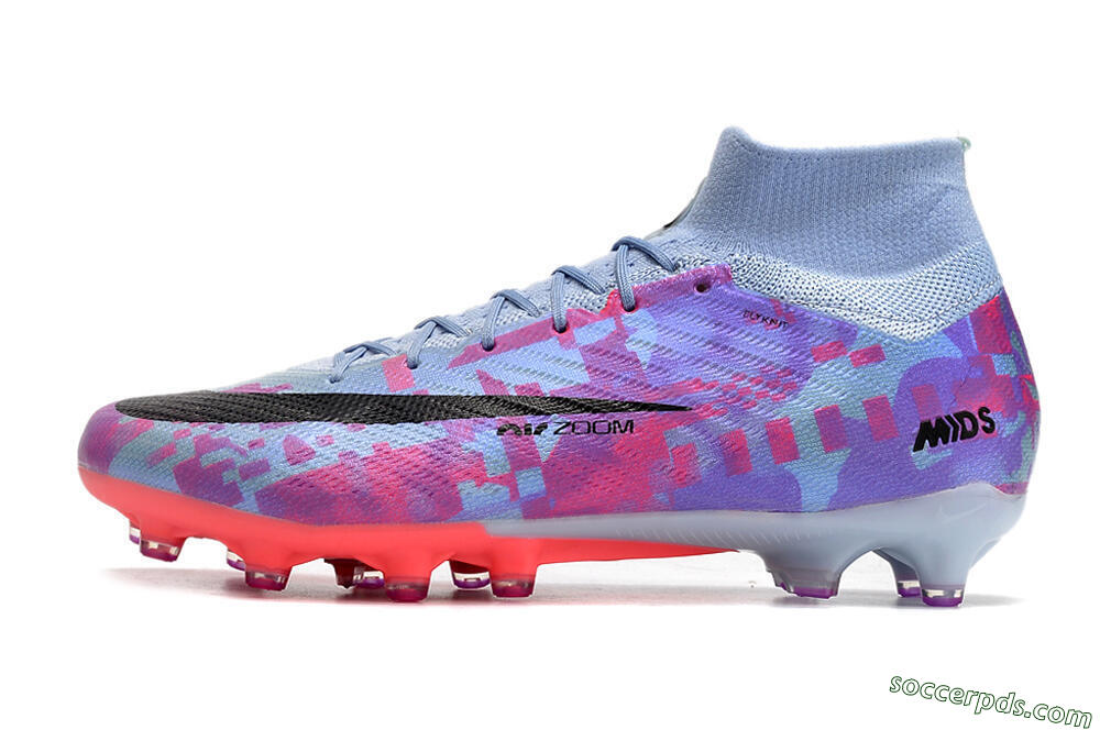 Nike Air Zoom Mercurial Superfly 9 Elite AG High-Tops Football Boots - Blue/Purple/Pink 2