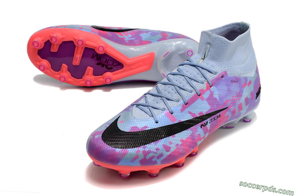 Nike Air Zoom Mercurial Superfly 9 Elite AG High-Tops Football Boots - Blue/Purple/Pink 3