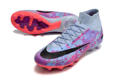Nike Air Zoom Mercurial Superfly 9 Elite AG High-Tops Football Boots - Blue/Purple/Pink