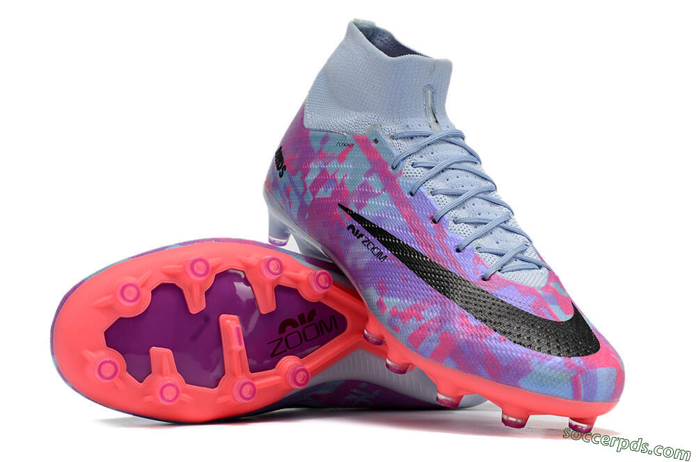 Nike Air Zoom Mercurial Superfly 9 Elite AG High-Tops Football Boots - Blue/Purple/Pink 4