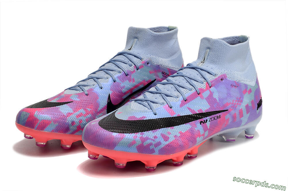 Nike Air Zoom Mercurial Superfly 9 Elite AG High-Tops Football Boots - Blue/Purple/Pink 5