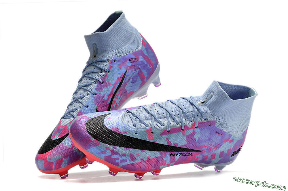 Nike Air Zoom Mercurial Superfly 9 Elite AG High-Tops Football Boots - Blue/Purple/Pink 6