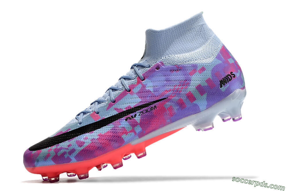 Nike Air Zoom Mercurial Superfly 9 Elite AG High-Tops Football Boots - Blue/Purple/Pink 8