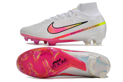 Nike Air Zoom Mercurial Superfly 9 Elite FG High-Tops Football Boots - White/Pink/Black