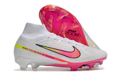 Nike Air Zoom Mercurial Superfly 9 Elite FG High-Tops Football Boots - White/Pink/Black