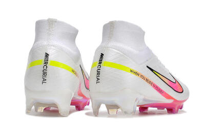 Nike Air Zoom Mercurial Superfly 9 Elite FG High-Tops Football Boots - White/Pink/Black