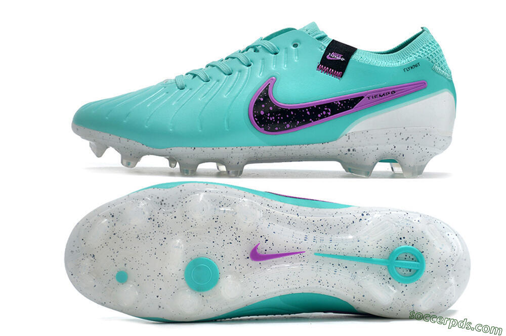 Nike Tiempo Legend 10 Elite FG Low-Tops Football Boots - Blue/Black/Purple 0