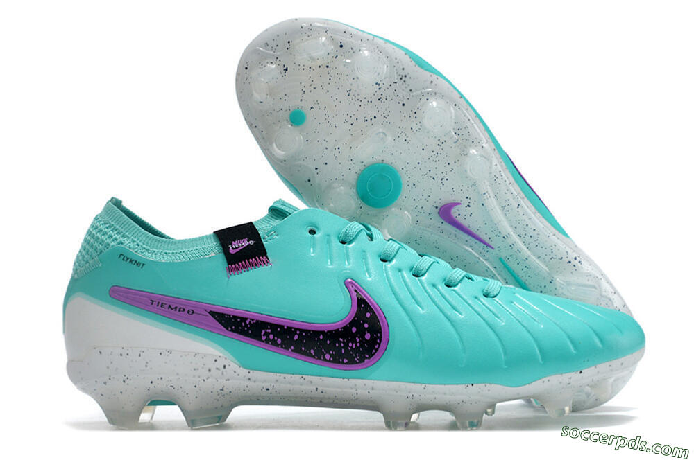 Nike Tiempo Legend 10 Elite FG Low-Tops Football Boots - Blue/Black/Purple 1