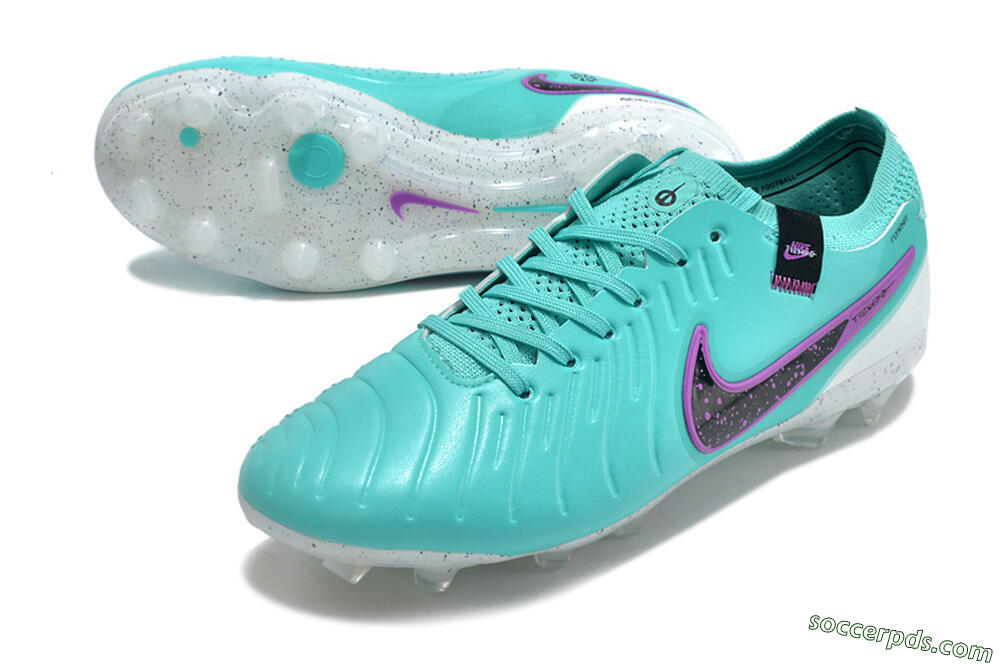 Nike Tiempo Legend 10 Elite FG Low-Tops Football Boots - Blue/Black/Purple 3