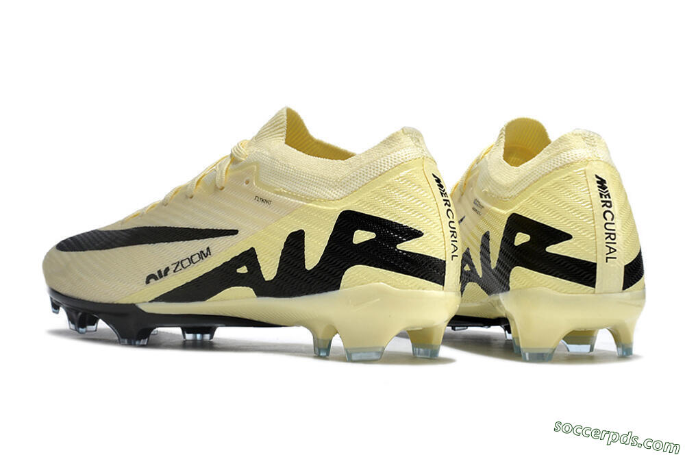 Nike Air Zoom Mercurial Vapor 15 Elite FG Low-Tops Football Boots - White/Black/Beige 4