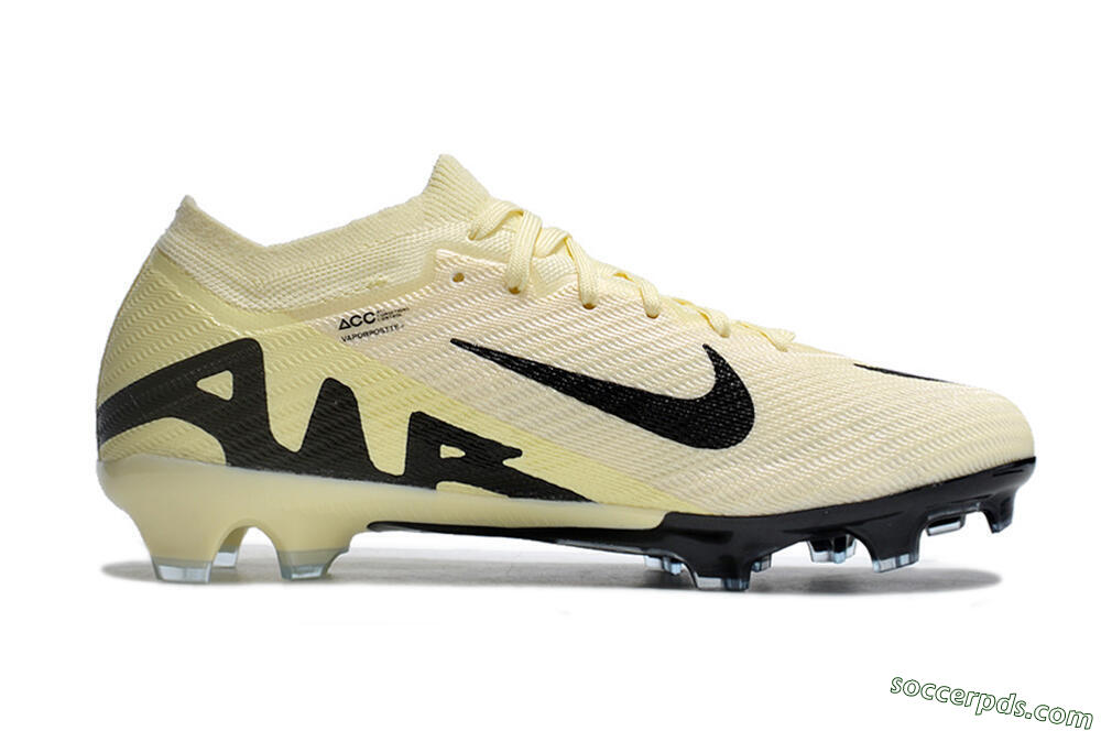Nike Air Zoom Mercurial Vapor 15 Elite FG Low-Tops Football Boots - White/Black/Beige 5