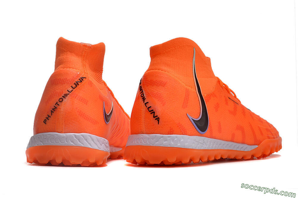 Nike Phantom Luna Elite NU TF High-Tops Football Shoes - Orange/Purple/Black 5