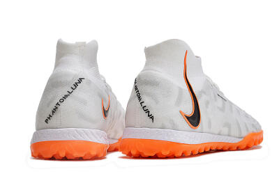 Nike Phantom Luna Elite NU TF High-Tops Football Shoes - White/Orange/Grey
