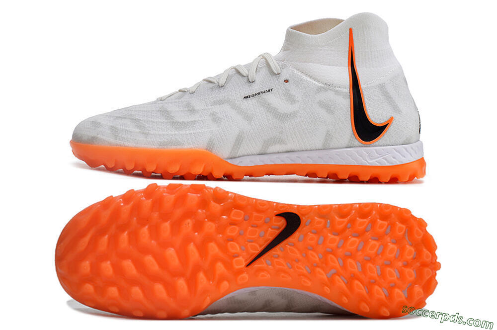 Nike Phantom Luna Elite NU TF High-Tops Football Shoes - White/Orange/Grey 0