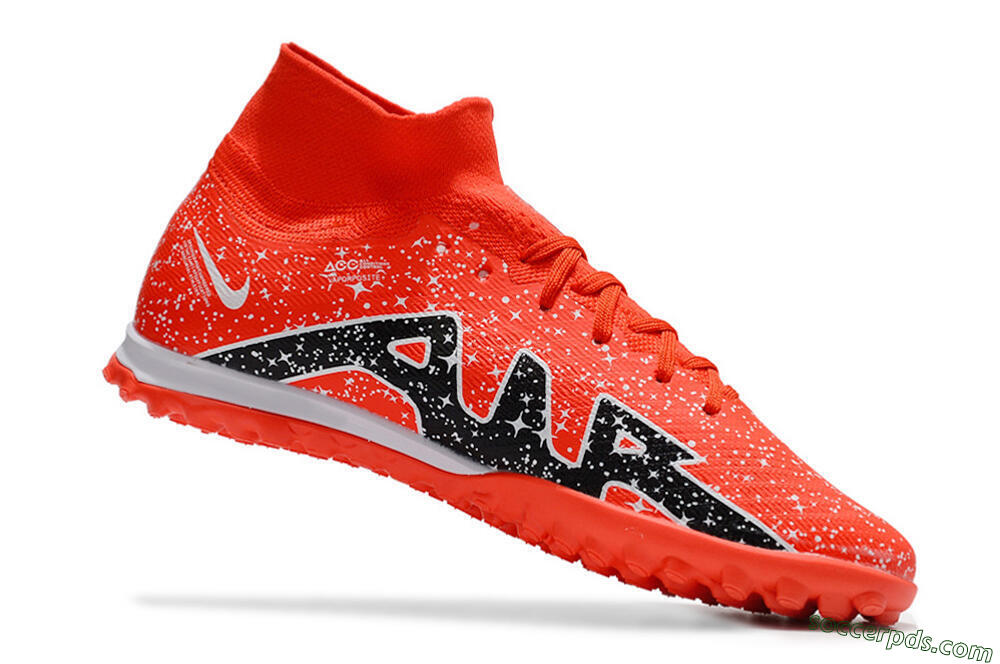 Nike Air Zoom Mercurial Superfly 9 Elite TF High-Tops Football Shoes - Red/White/Black 4