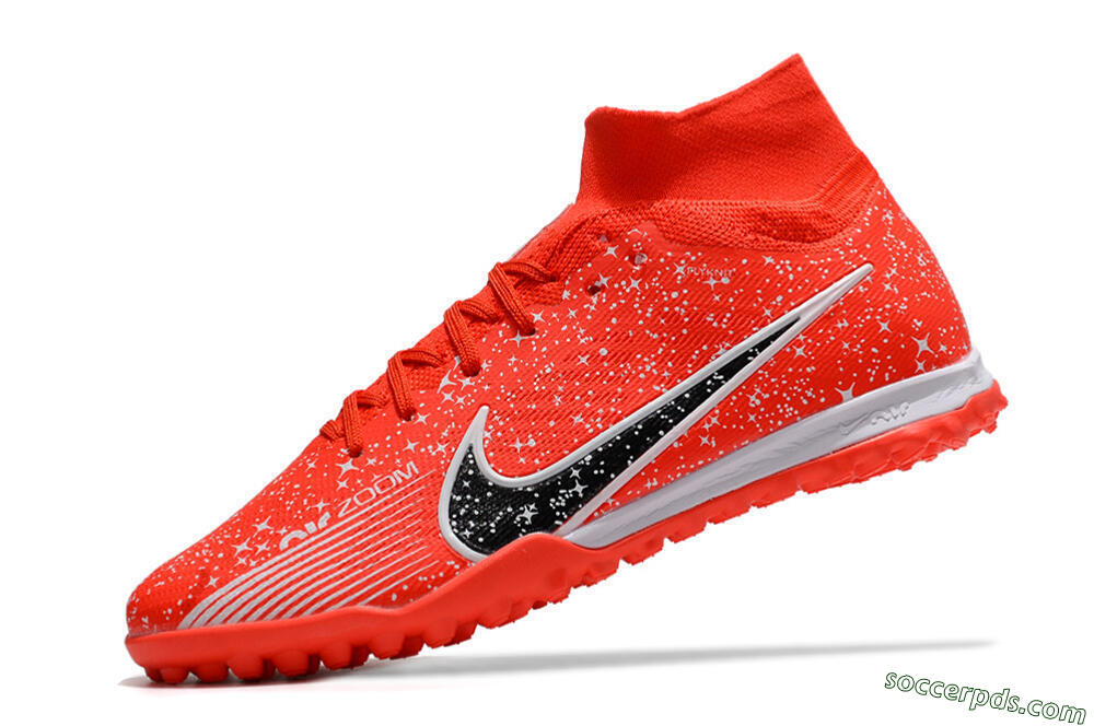 Nike Air Zoom Mercurial Superfly 9 Elite TF High-Tops Football Shoes - Red/White/Black 5