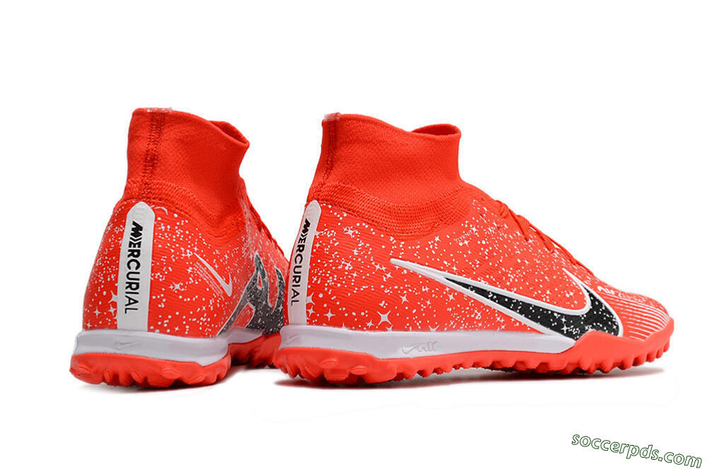 Nike Air Zoom Mercurial Superfly 9 Elite TF High-Tops Football Shoes - Red/White/Black 6