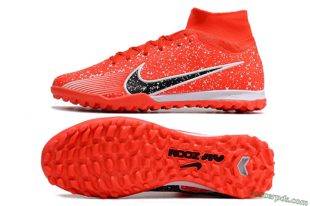 Nike Air Zoom Mercurial Superfly 9 Elite TF High-Tops Football Shoes - Red/White/Black 0