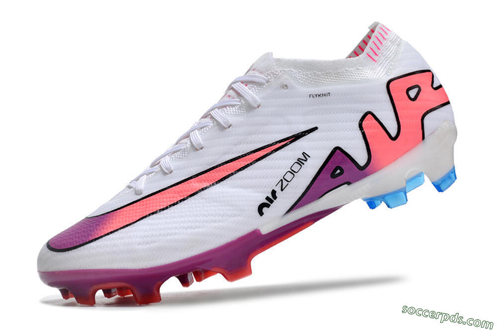 Nike AIR Zoom Mercurial Vapor 15 Elite FG Low-Tops Football Boots - White/Blue/Orange 5