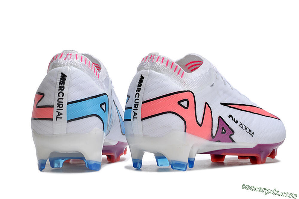 Nike AIR Zoom Mercurial Vapor 15 Elite FG Low-Tops Football Boots - White/Blue/Orange 6