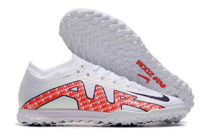 Nike Air Zoom Mercurial Vapor 15 Elite TF Low-Tops Football Shoes - White/Red/Black