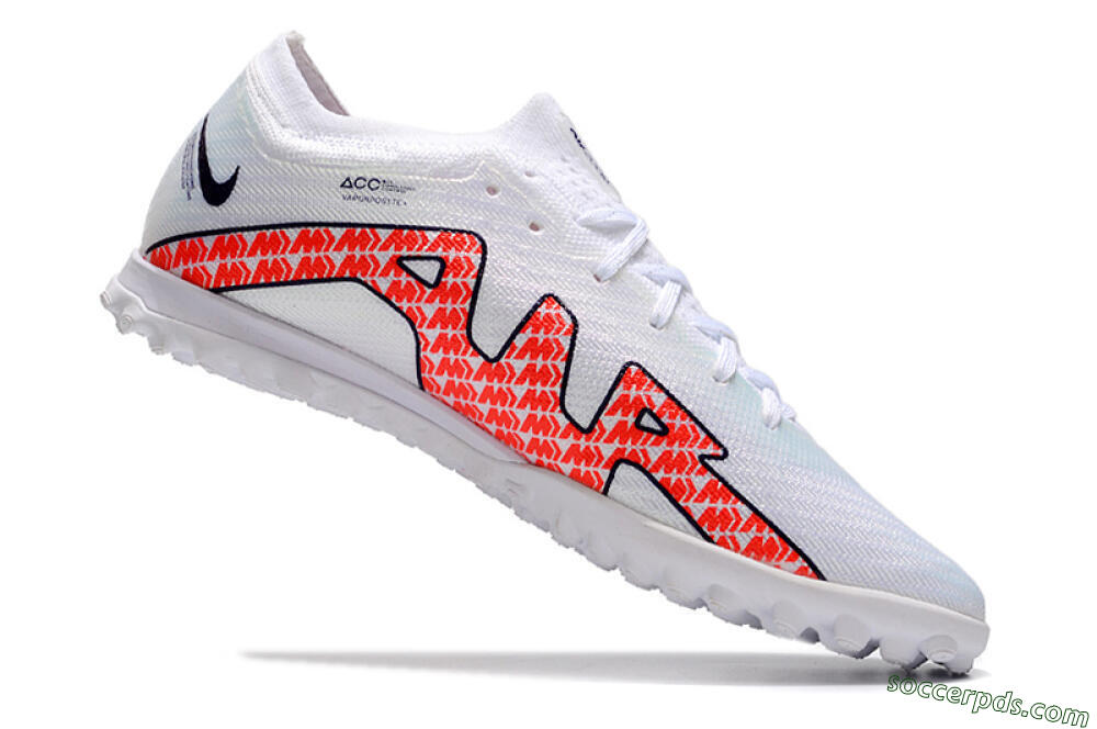 Nike Air Zoom Mercurial Vapor 15 Elite TF Low-Tops Football Shoes - White/Red/Black 4