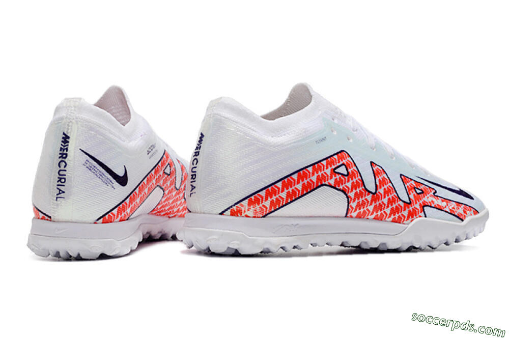 Nike Air Zoom Mercurial Vapor 15 Elite TF Low-Tops Football Shoes - White/Red/Black 6