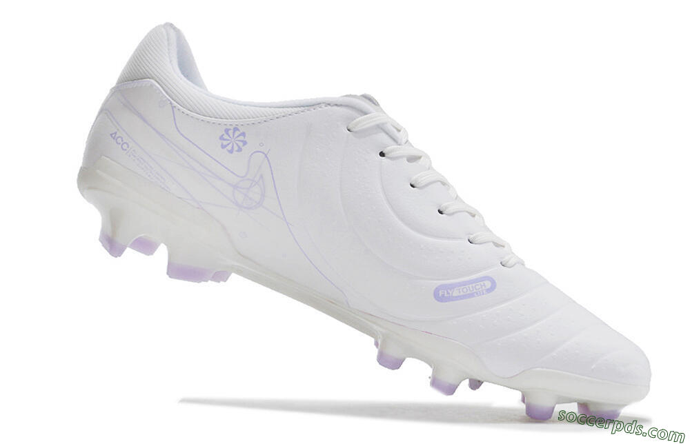 Nike Tiempo Legend 10 Academy FG Low-Tops Football Boots - White/Purple 4