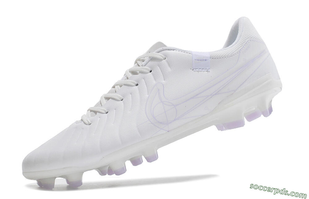 Nike Tiempo Legend 10 Academy FG Low-Tops Football Boots - White/Purple 5