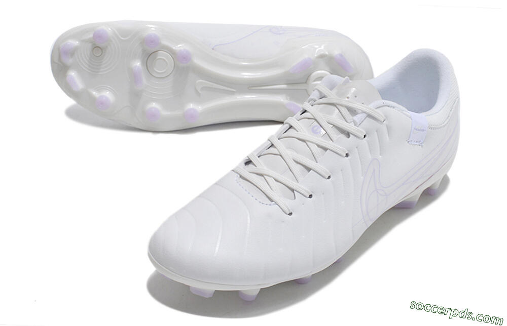 Nike Tiempo Legend 10 Academy FG Low-Tops Football Boots - White/Purple 3