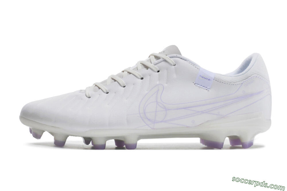 Nike Tiempo Legend 10 Academy FG Low-Tops Football Boots - White/Purple 2