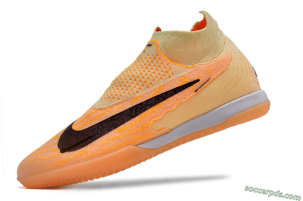 Nike Phantom GX Elite DF Link IC High-Tops Football Shoes - Orange/Pink/Black 5